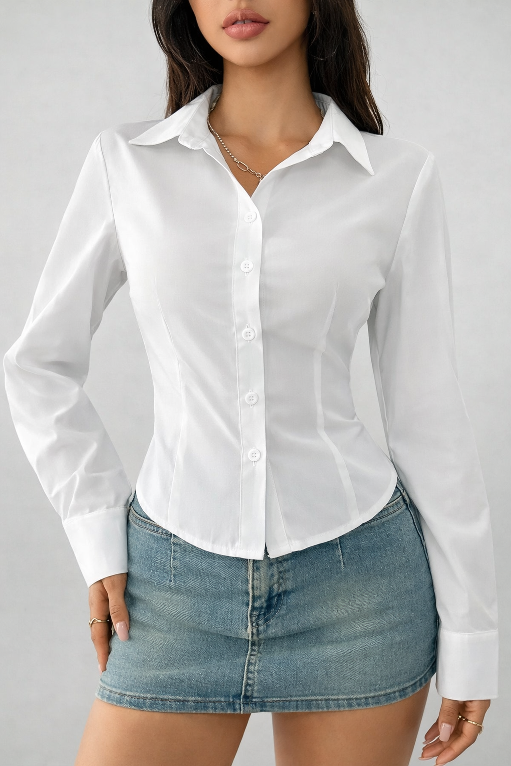 The Ivory Satin Shirt Women